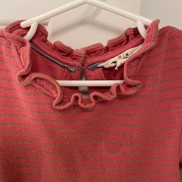 Mini Boden Mauve Pink and Gold Striped Tulle Dress, Size 5-6 - Picture 2 of 7
